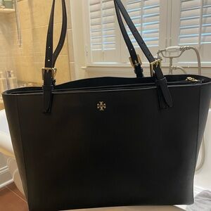 Tory Burch Black Tote with Gold Accents